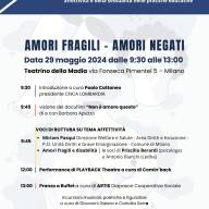 29 maggio. Milano, Teatrino della Madia. Amori Fragili Amori Negati 