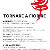 21, 22 marzo. Sesto San Giovanni | Tornare a fiorire - I 45 anni di Cooperativa Lotta contro l’Emarginazione